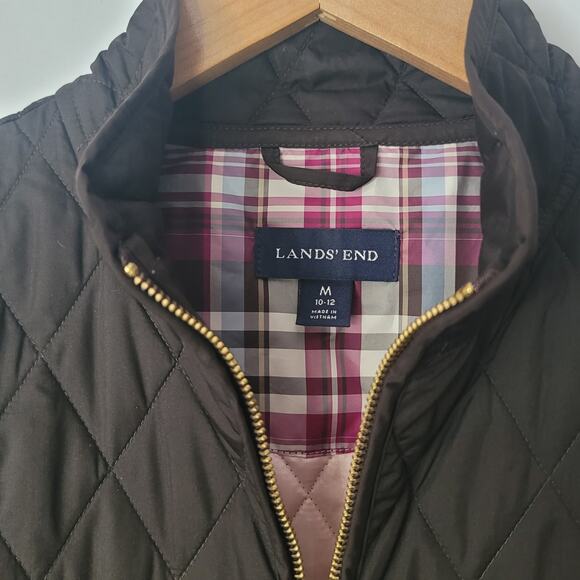 Lands' End- Women's Black Quilted zip up jacket- size Medium - Picture 2 of 6